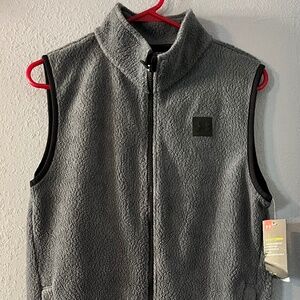 Under Armour Youth Large Sherpa Fleece Vest Full Zip Storm Stealth Gray NWT
